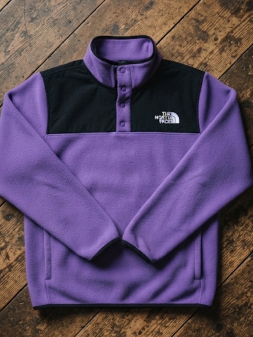 The North Face Purple Fleece Pullover with Black Yoke